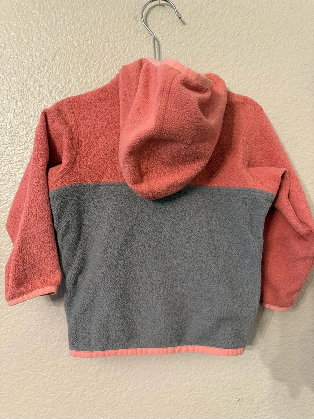 Patagonia Kids Two-Tone Pink & Gray Fleece Hoodie